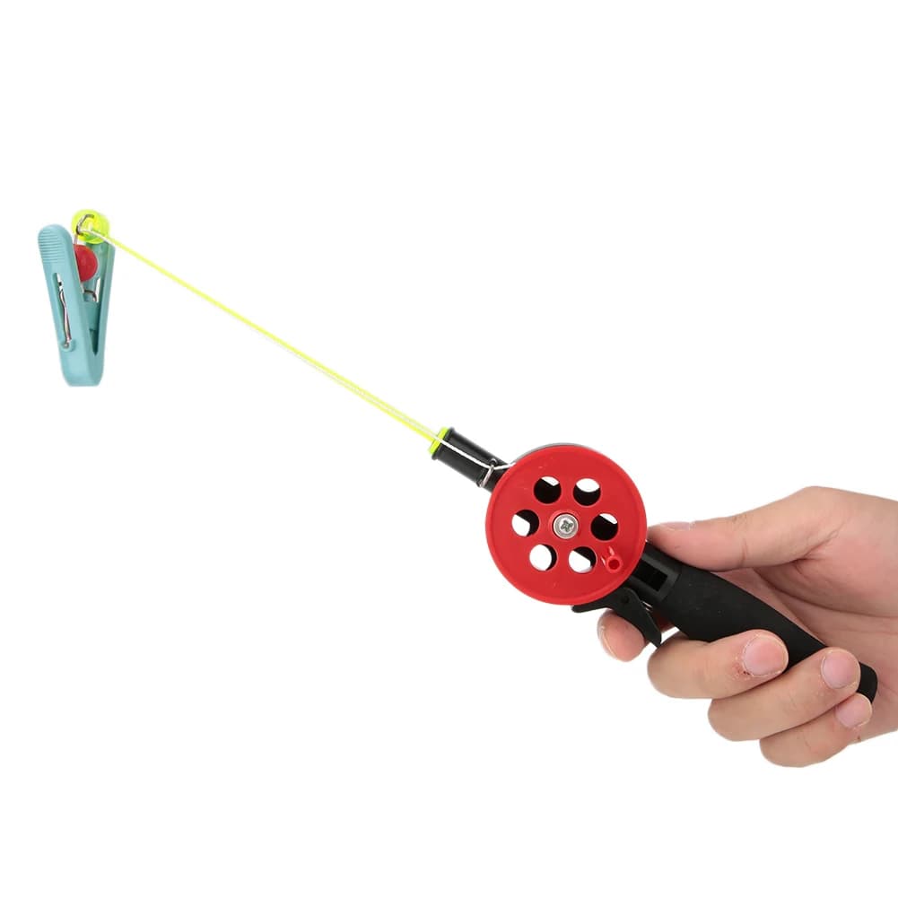 Kit 2 cannes pêche crabe avec pince crevettes - Accessoires pêche glace pour appâts crustacés