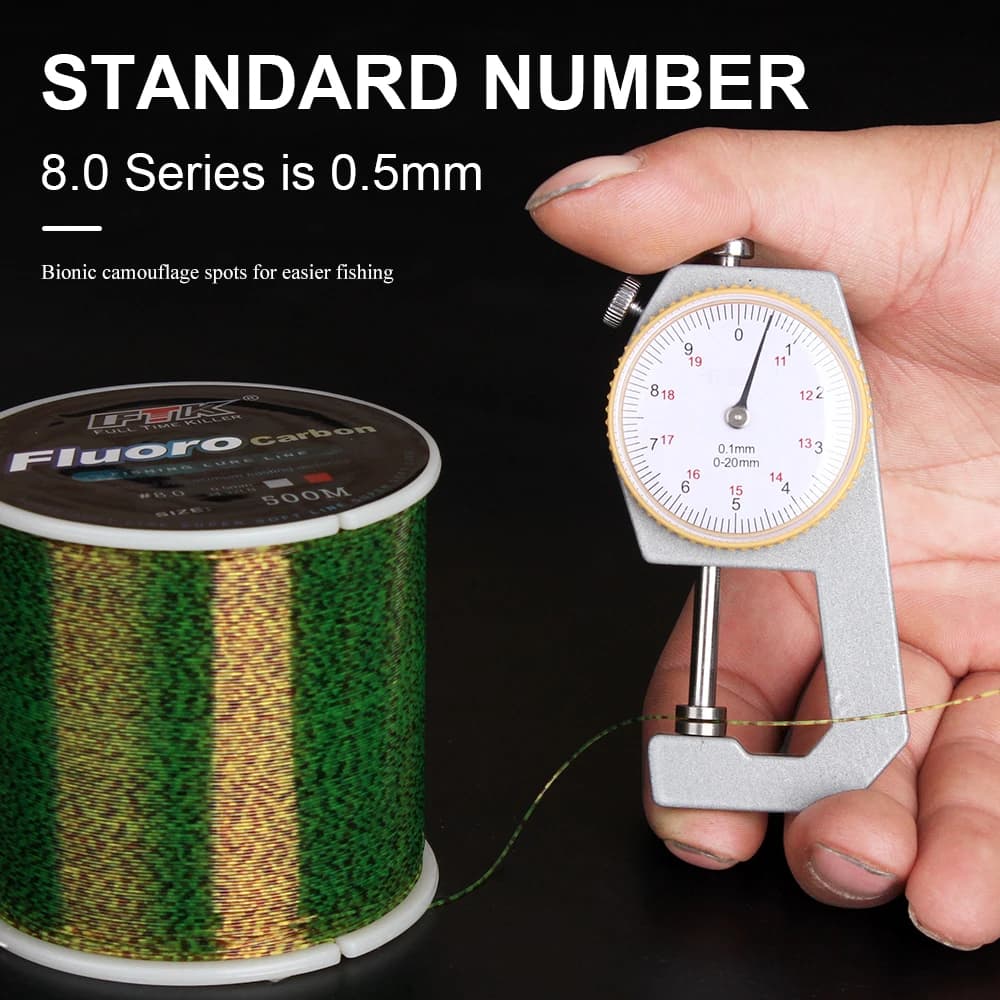 FTK 300-500m ligne pêche invisible tachetée - Ligne fluorocarbone coating 0.14-0.50mm 4-34LB super résistante
