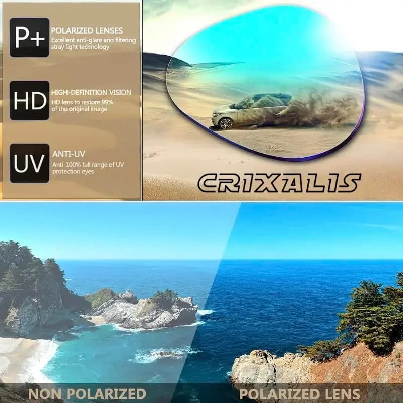 Lunettes de soleil polarisées conduite pêche anti-éblouissement miroir UV400 protection optimale