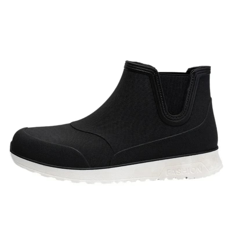 Bottes pêche homme tube court PVC semelle souple antidérapante pour pêche extérieur et lavage auto