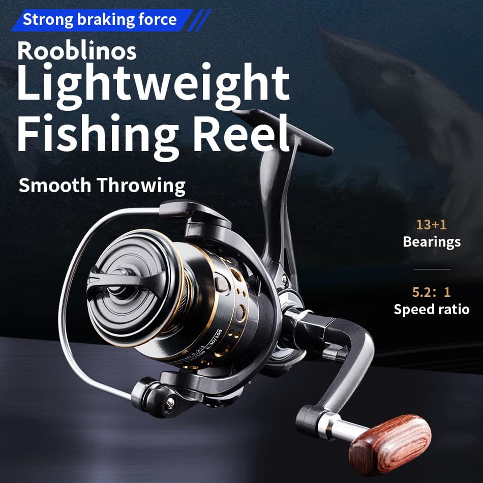 Rooblinos BK Spinning Fishing Reels For Saltwater Freshwater Metal Spool Left/Ri