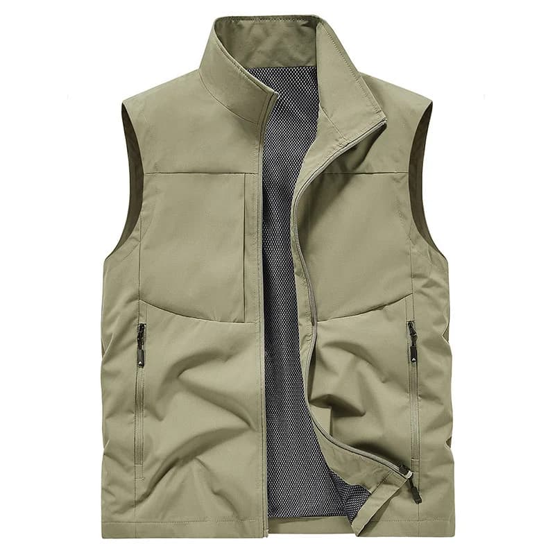 Gilet cargo homme d'été respirant et imperméable - Veste sans manches légère pour pêche et randonnée 5XL