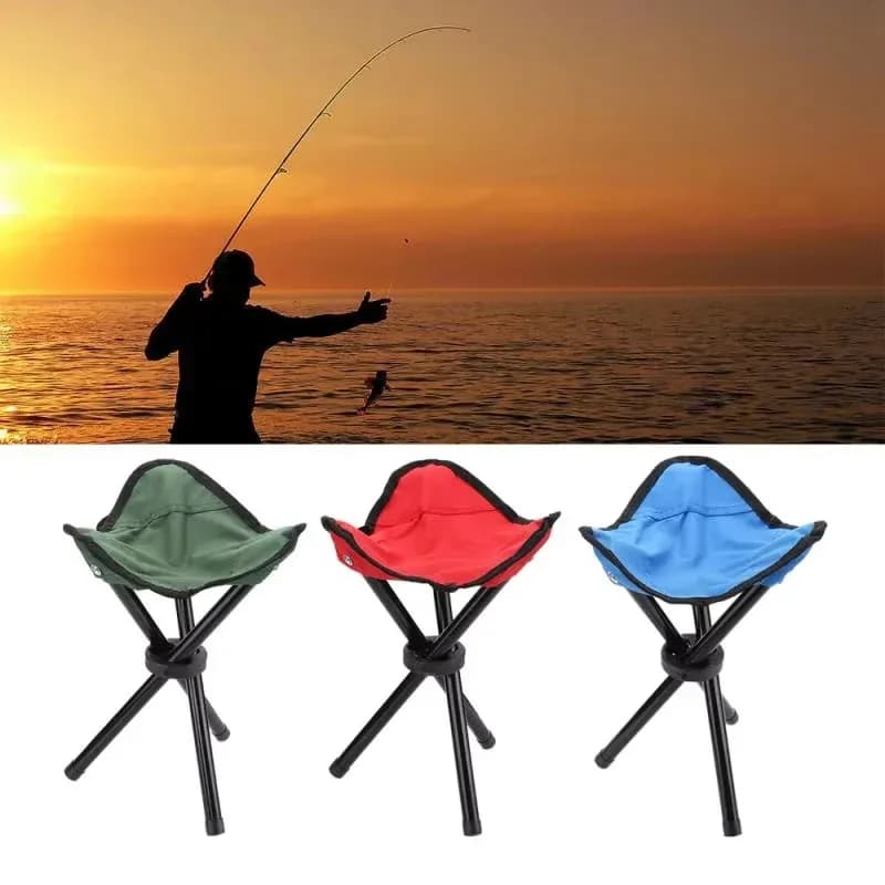 Tabouret triangulaire pliable multifonction - Siège pêche camping quotidien parc compact