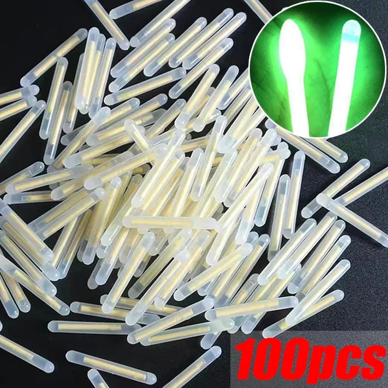100PCS tiges luminescentes fluo pêche nocturne - tiges flottantes lumineuses pour matériel pêche