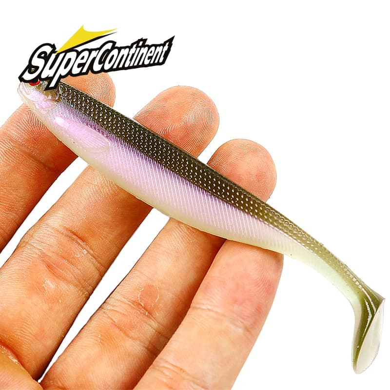 Leurre souple Supercontinent ShadTeez T-tail 50-100mm pour pêche du brochet et sandre - leurre 3D