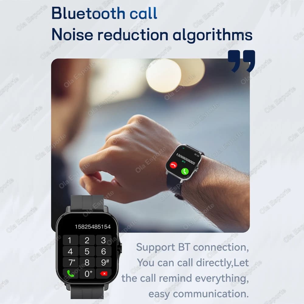 Smartwatch 1.83" écran HD avec appels Bluetooth et monitoring santé - Idée cadeau pêcheur
