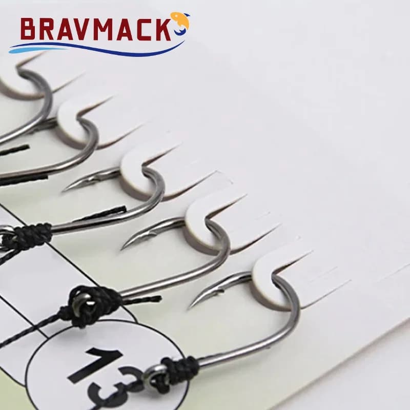Lot de 5 hameçons simples avec émerillon, acier carbone haute résistance, taille 3 à 13, pour