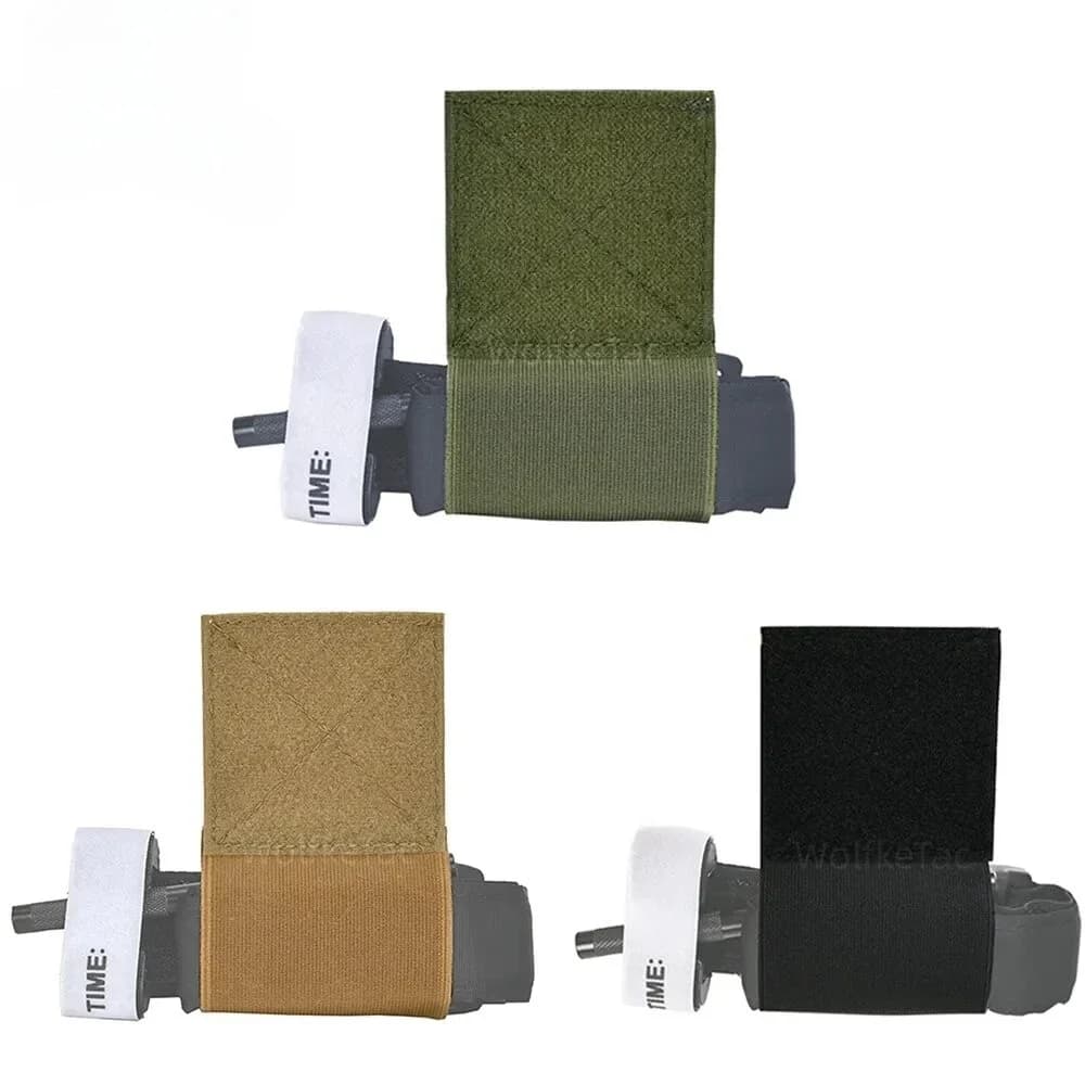 Porte garrot élastique avec fixation Molle et velcro pour ceinture pêche sécurité et premiers secours