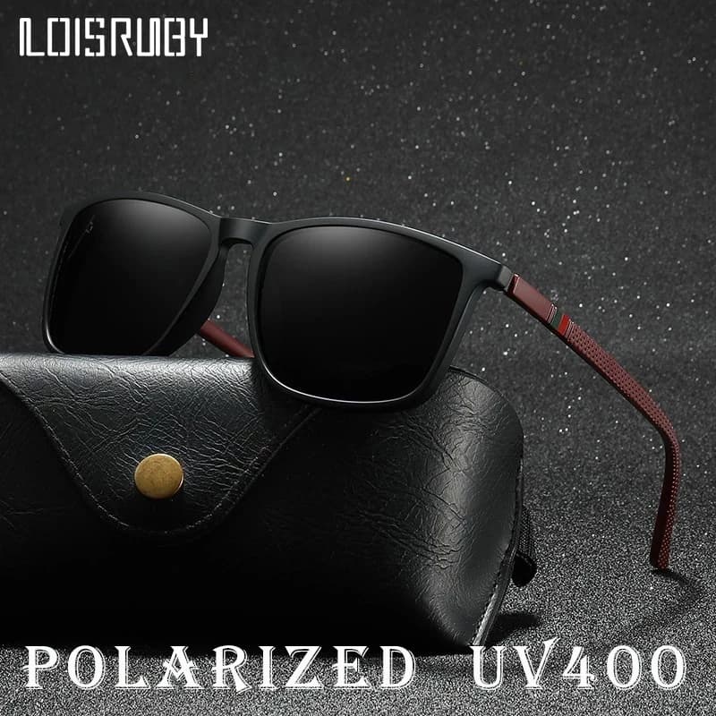 Lunettes de soleil polarisées vintage carrées pour pêche vision UV400 protection éblouissement pêche en mer