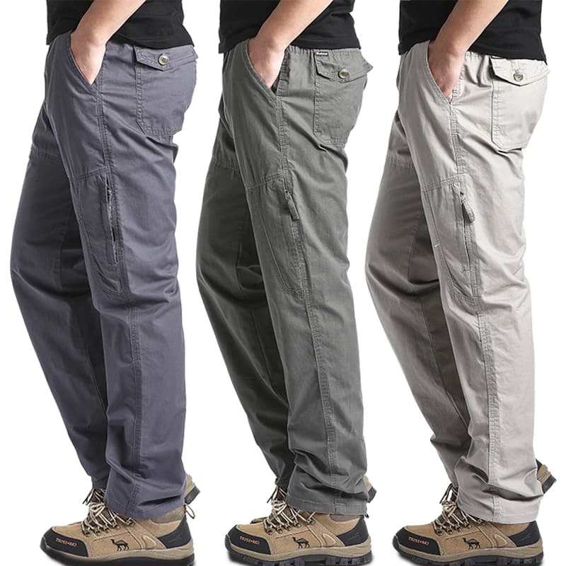 Pantalon cargo coton pêche homme qualité supérieure multi-poches printemps automne camping pêche