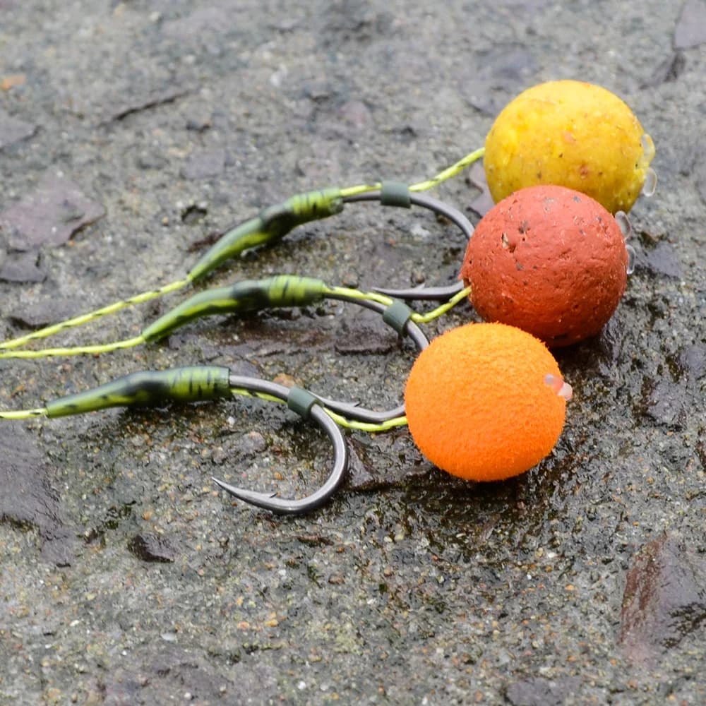 Hameçons carpe acier carbone gainé 50 pièces avec boîte de rangement pour pêche en eau douce