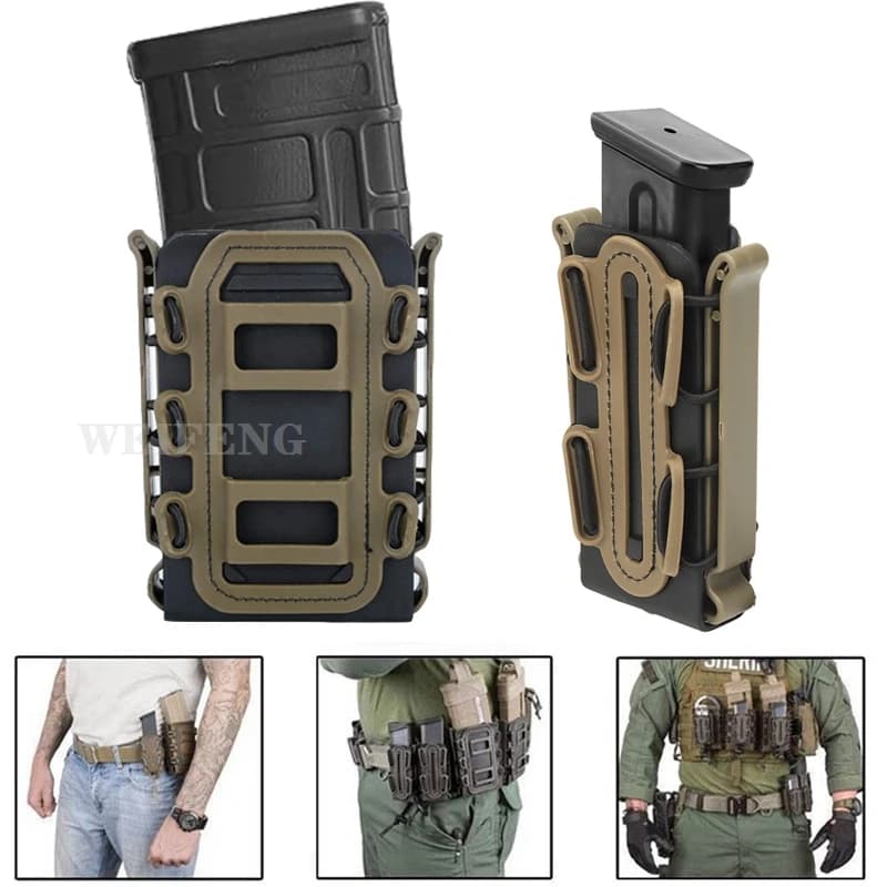 Set 2 pochettes chargeurs MOLLE universelles - Pour munitions 5.56 à 9mm en pêche tactique