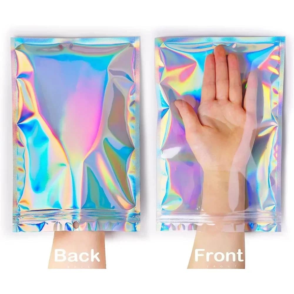 Sacs scellables laser 50/10PCS holographiques pour bonbons, bijoux, conservation alimentaire - étanches et réutilisables