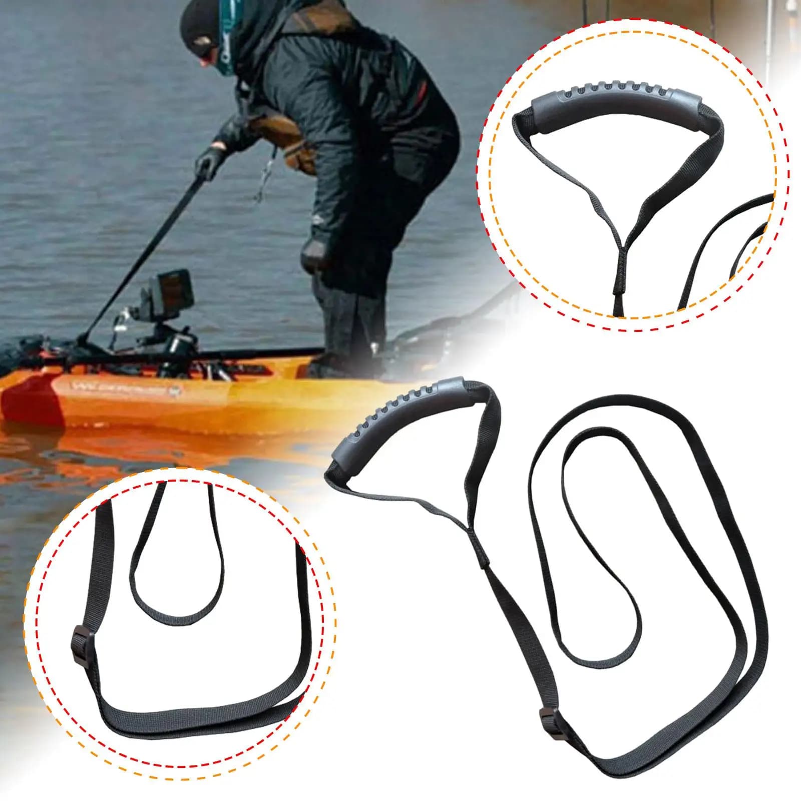 Sangle d'aide à la position debout pour kayak - Corde de traction confortable pour pêche en stand-up