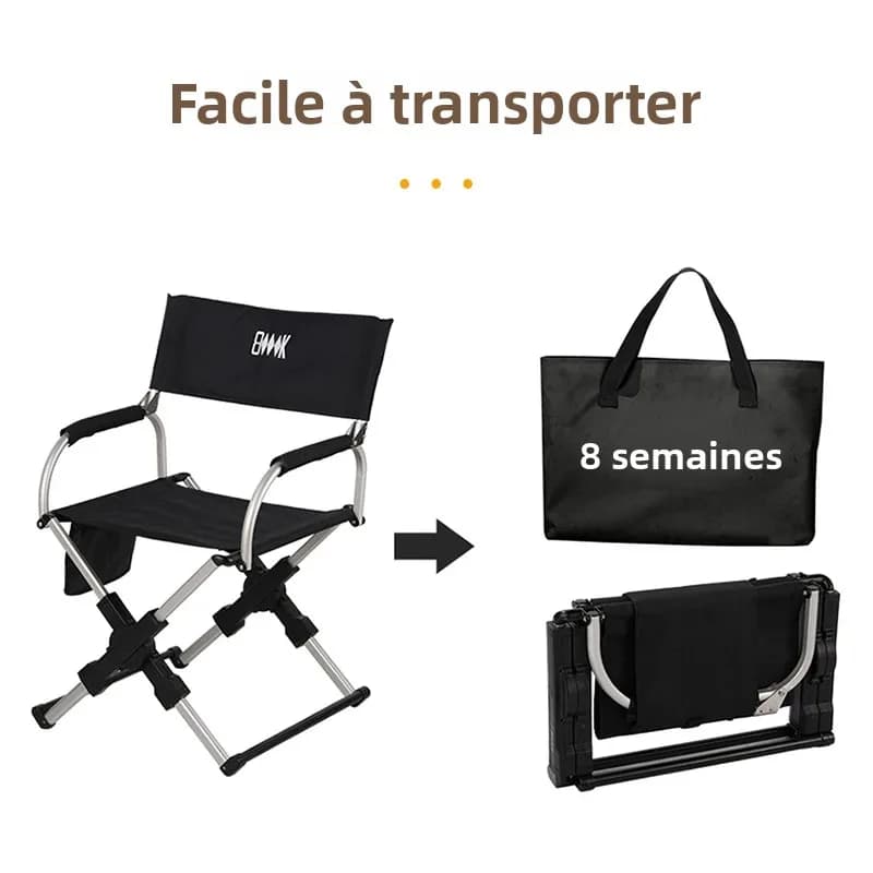 Chaise pliante directeur aluminium pour pêche plage camping - Siège randonnée voyage