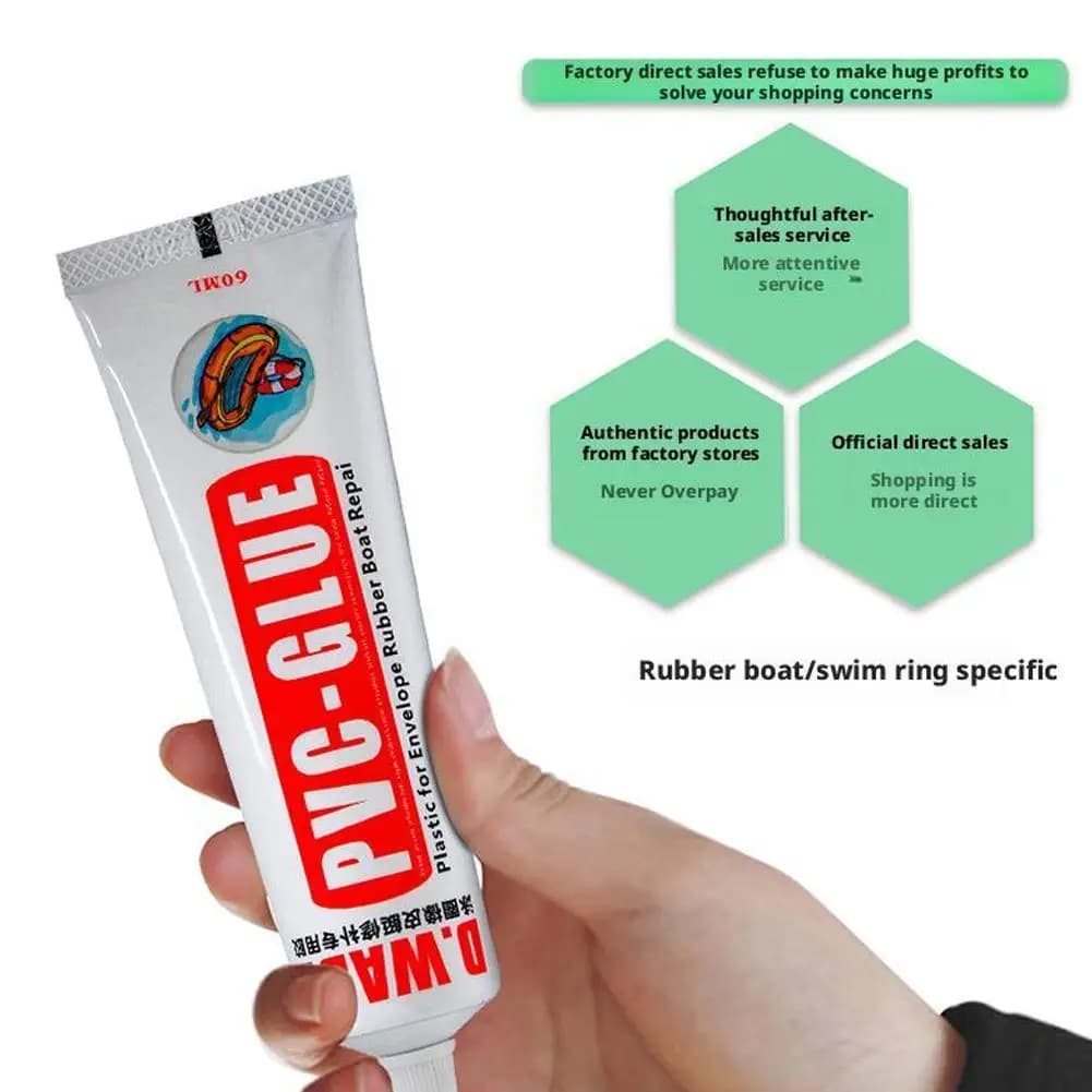 Colle PVC pour réparation de bateau gonflable - Adhésif étanche 60ml pour kayak, SUP et paddle board