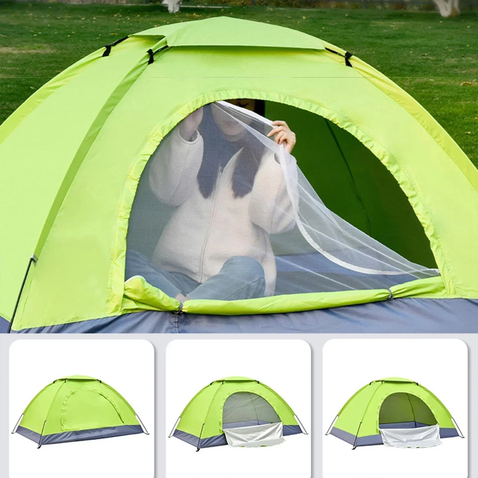 Tente ultralégère pêche 1/2 personne - Couche unique anti-UV pour randonnée et voyage