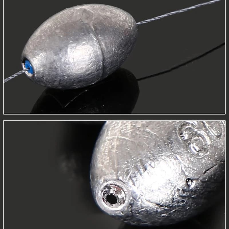 Kit 5 pièces outils de pêche en plomb en forme d'olive pour pêche à la bombe et équipement rapide