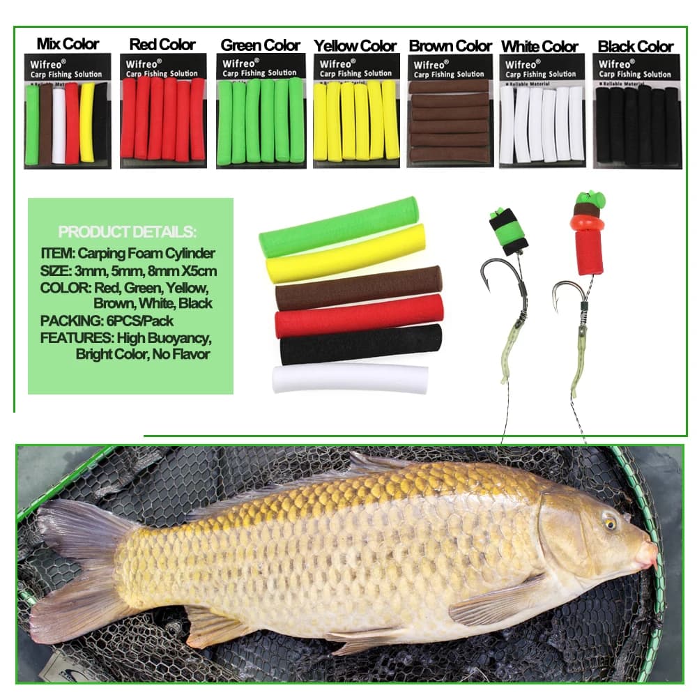 Mousse flottante zig rig 12 pièces 3-8mm pour pop up carpe montage hair rig pêche flottante