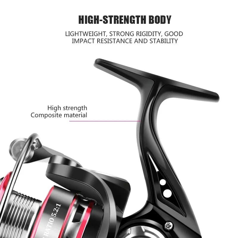 Huidiao Lure Spinning Reel 1000-7000 Series 5.2:1 Gear Ratio Tough Fishing Reel 