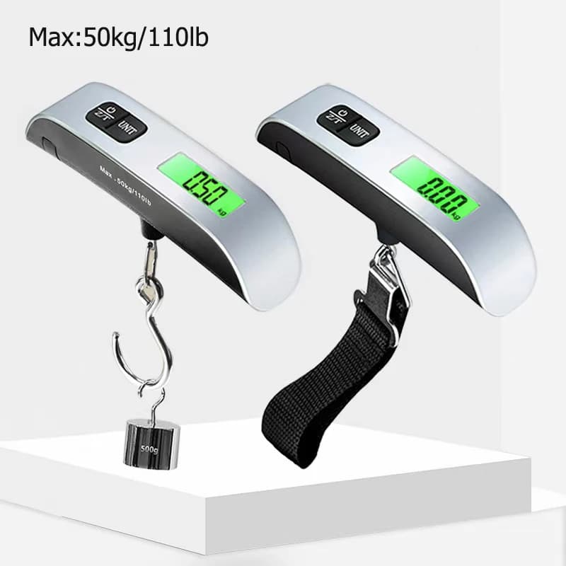 Balance pêche haute précision 50kg - Pèse-sac digital LCD portable pour équipements de voyage