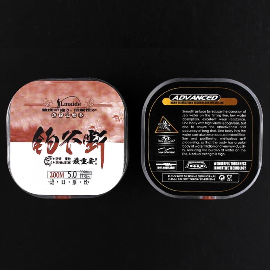 Ligne de pêche nylon fluorocarbone coulissante 20kg 200m haute résistance pour mer et eau douce