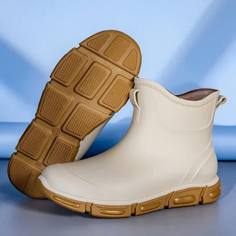 Bottes de pluie homme style coréen color block antidérapantes pour pêche chantier cuisine