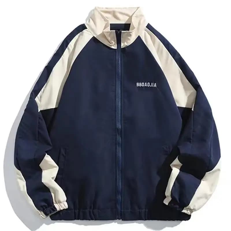 Veste varsity hip hop homme patchwork streetwear printemps automne pêche urbaine tendance