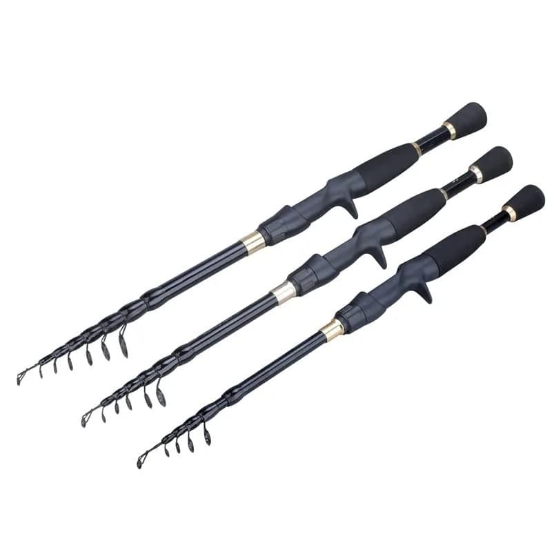 Canne à pêche télescopique ultralégère spinning casting 1.6-2.4m fibre carbone accessoires pêche leurres