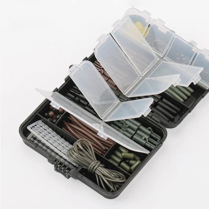 Accessoires pêche carpe 173 pièces - Montages rigs émerillons doubles côtés équipement carpe