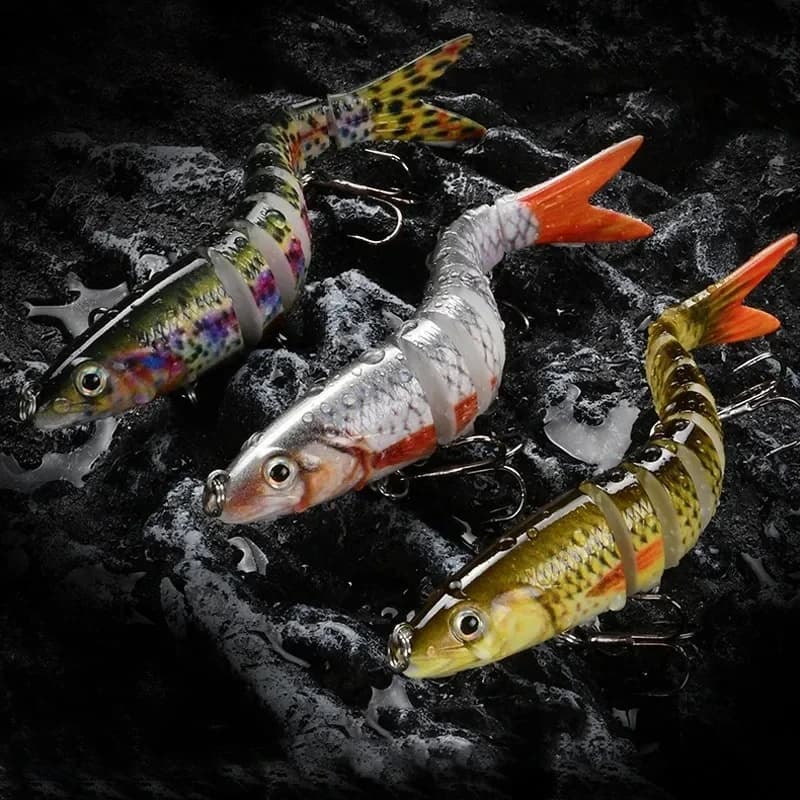 Leurre de pêche multi-articulé swimbait crankbait pour truite et bar en eau douce et mer
