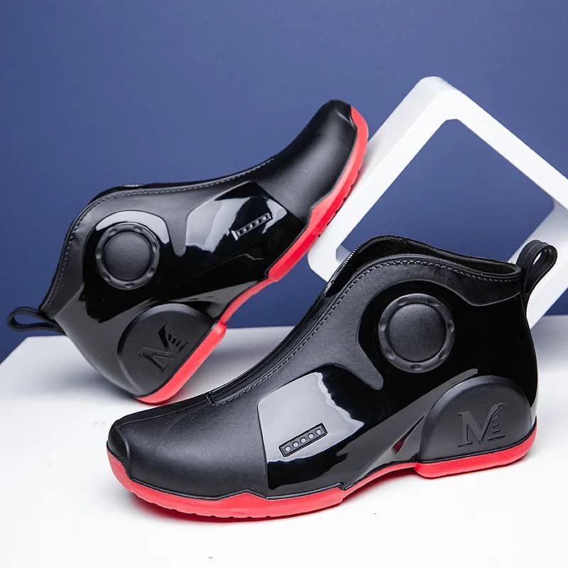 Chaussures de pluie homme fashion pêche extérieur étanches anti-dérapantes résistantes semelle épaisse