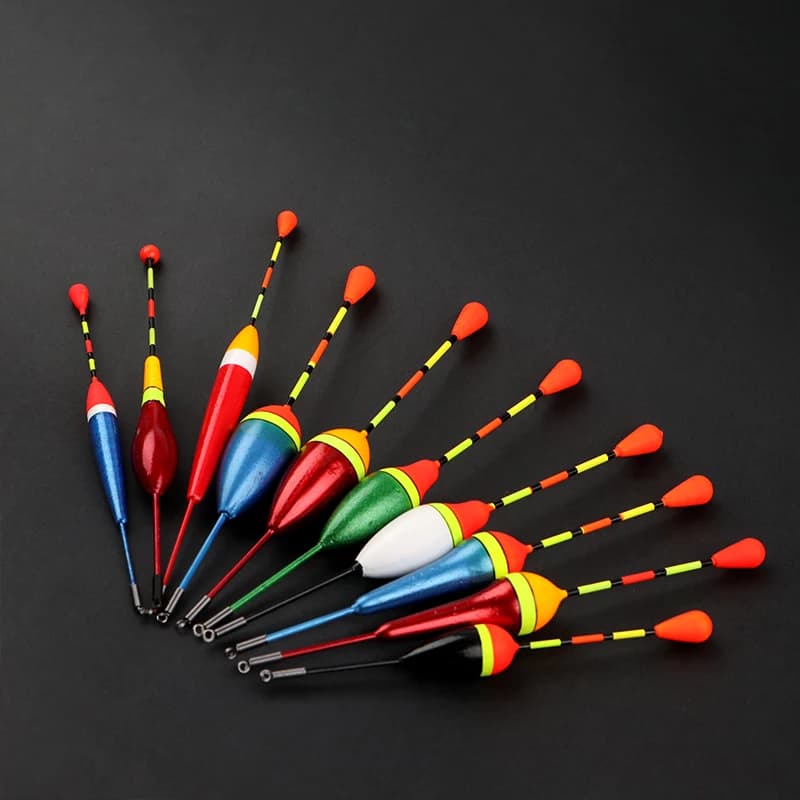 10 flotteurs de pêche lumineux mix tailles et couleurs - accessoires flottants pour pêche en eau douce
