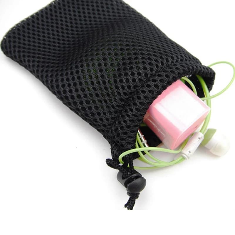 3 pochettes de rangement nylon mesh à cordon multi-usage voyage activités extérieures produits numériques accessoires