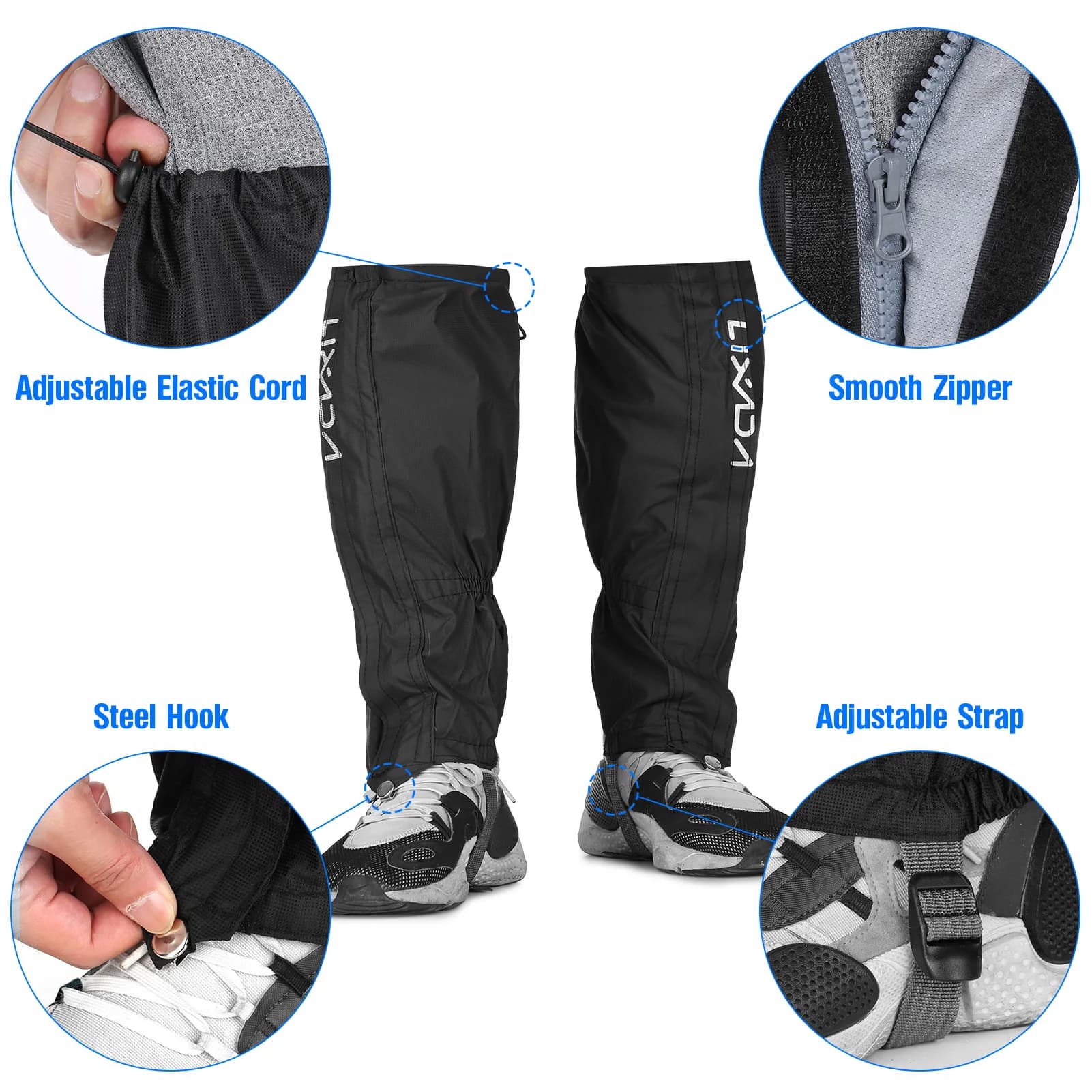 Guêtres Lixada imperméables randonnée ski alpinisme camping coupe-vent protection chaussures