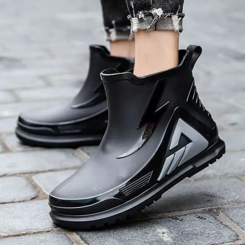 Chaussures pêche cheville semelle épaisse homme - Bottes travail quatre saisons antidérapantes pêche wading