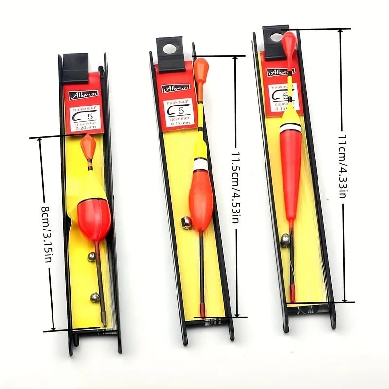Kit de flotteurs pêche débutant 3 pièces pour eaux peu profondes avec bouchons droits et montage