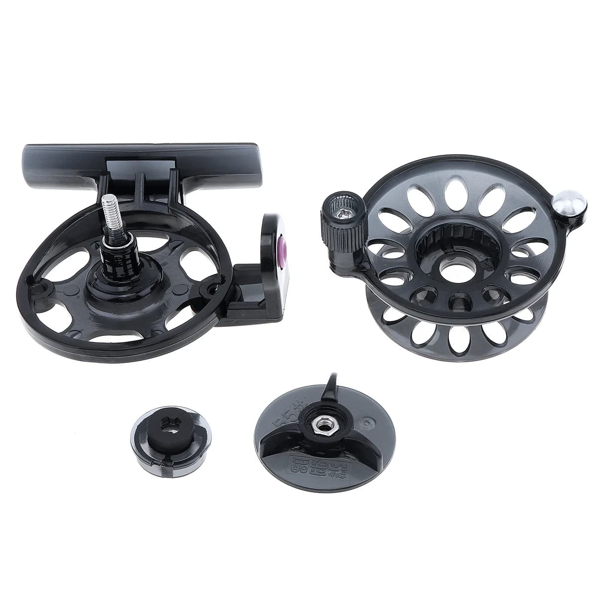 Mini moulinet main pêche glace 50-60mm - ultra-léger pour pêche fine carpe et pêche à la mouche