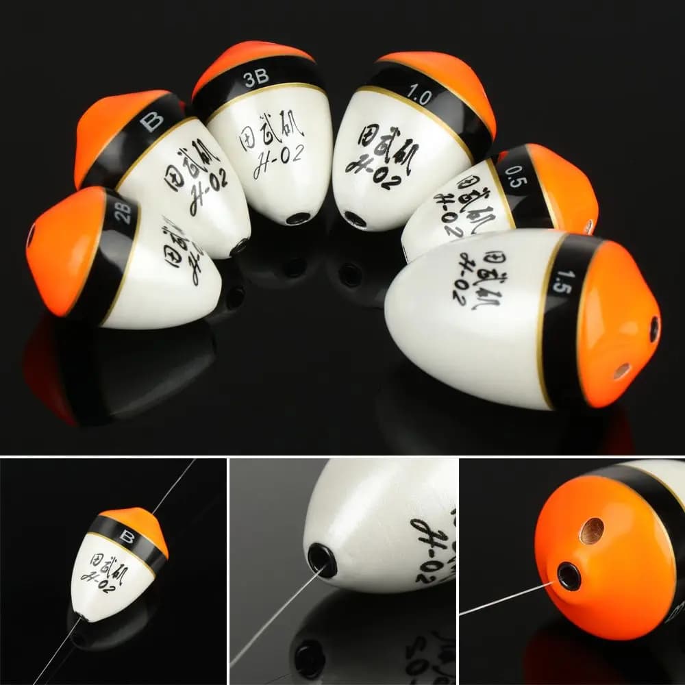 Flotteur sycomore anti-choc 1 pièce - Bouée pêche mer avec bouchon lumineux amovible