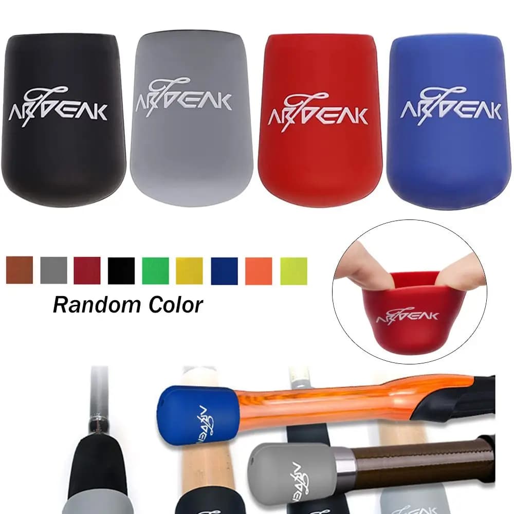 Protège-poignée silicone pour canne à pêche couvre fond protection accessoires couleur aléatoire