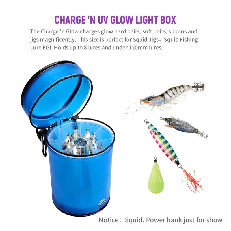 Boîte de rangement étanche pour leurres UV luminescents et jigs à calmar - Matériel de pêche en mer