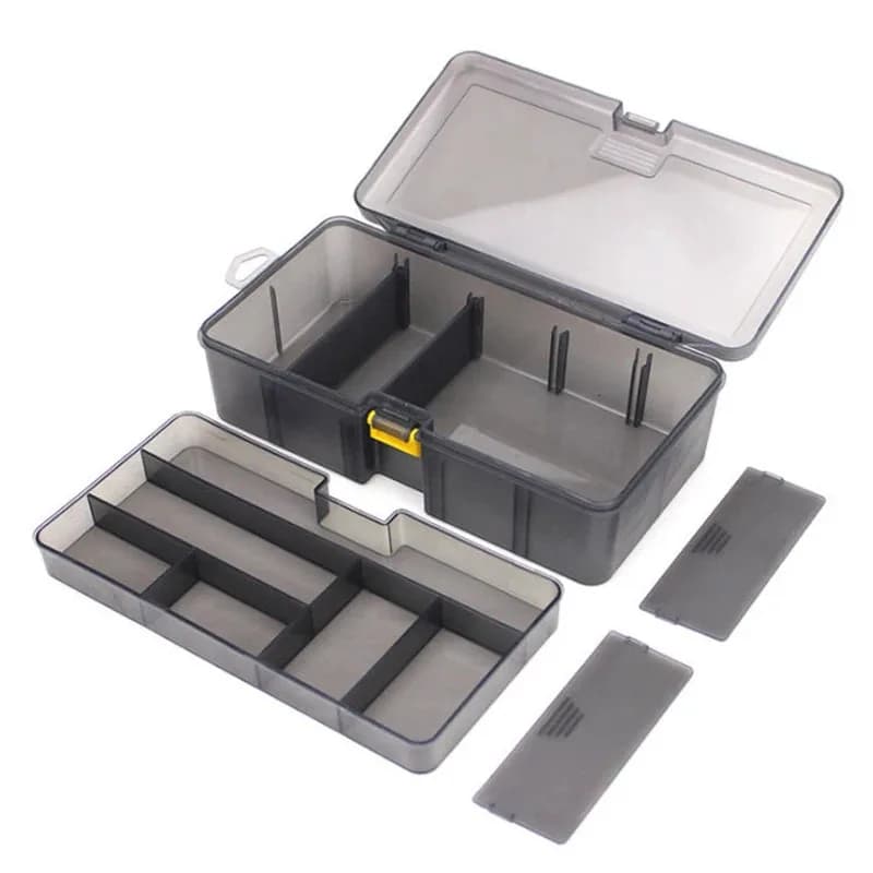 Boîte de pêche étanche et durable double face pour leurres et appâts plastiques