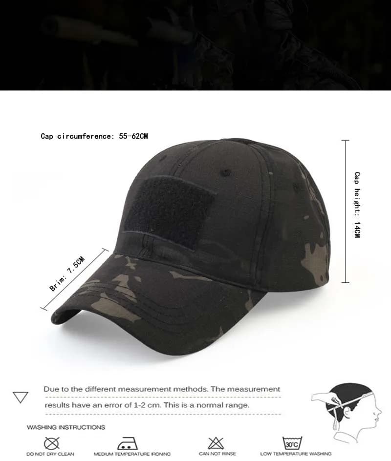 Casquette tactique CP camouflage - Pour pêche chasse vélo et sports outdoor extrêmes