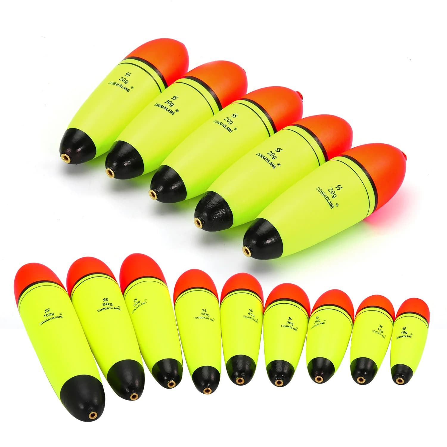 5 flotteurs pêche en mer EVA 10-100g - Light stick foam pour rockfishing et pêche du bord en mer