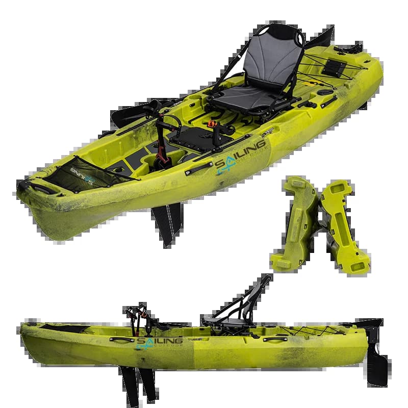 Kayak de pêche modulaire 10FT Pro Angler - Pédalier à aileron pour pêche en mer solo