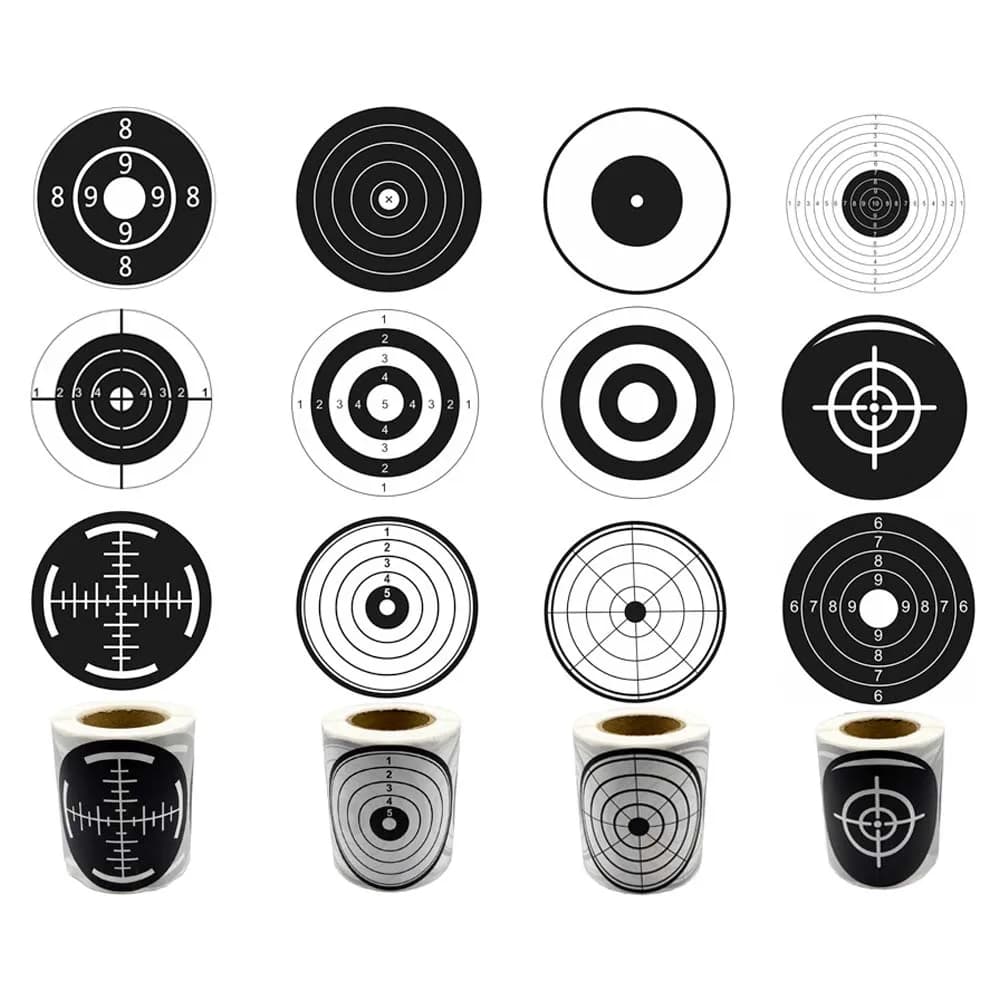 Cibles adhésives 3 pouces noir et blanc 200 pièces pour pistolet à plombs et BB - Entraînement tir