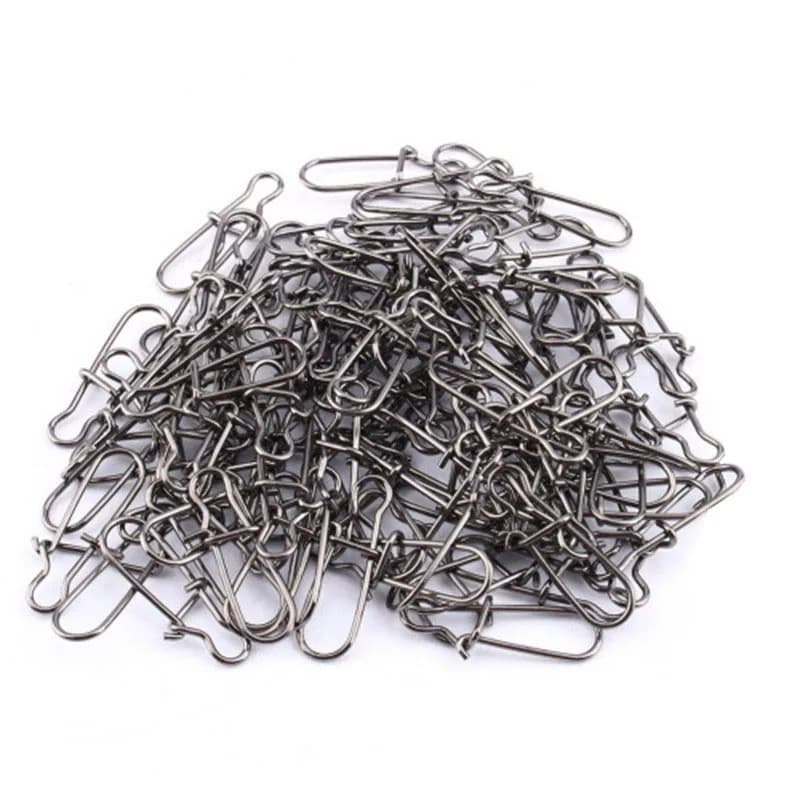 Clips rapides acier inox 50-100 pièces - Fermeture sécurisée pour émerillons et leurres