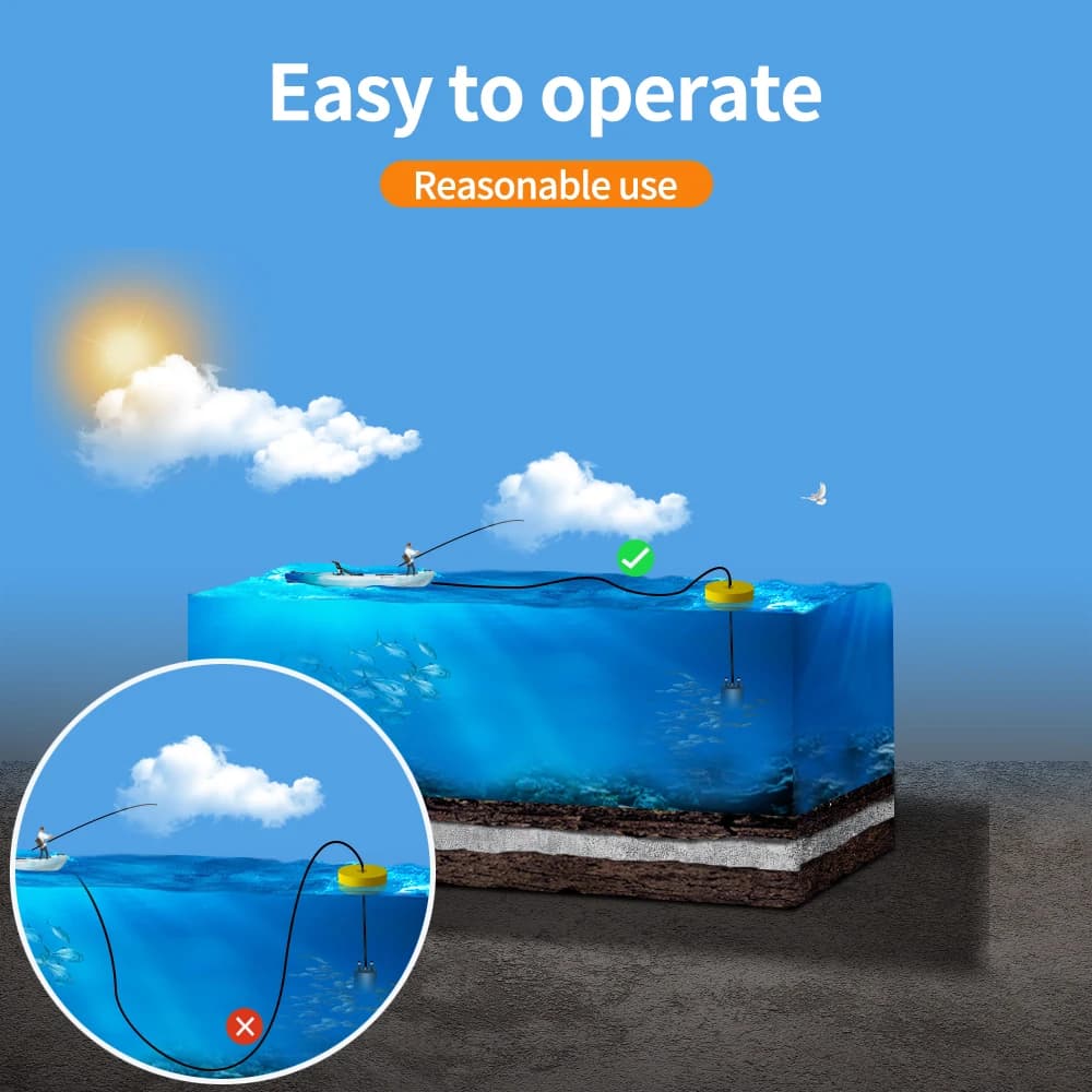 Fishfinder portable à main avec sonar jetable - Détecteur de poissons LCD pour pêche en kayak et bateau