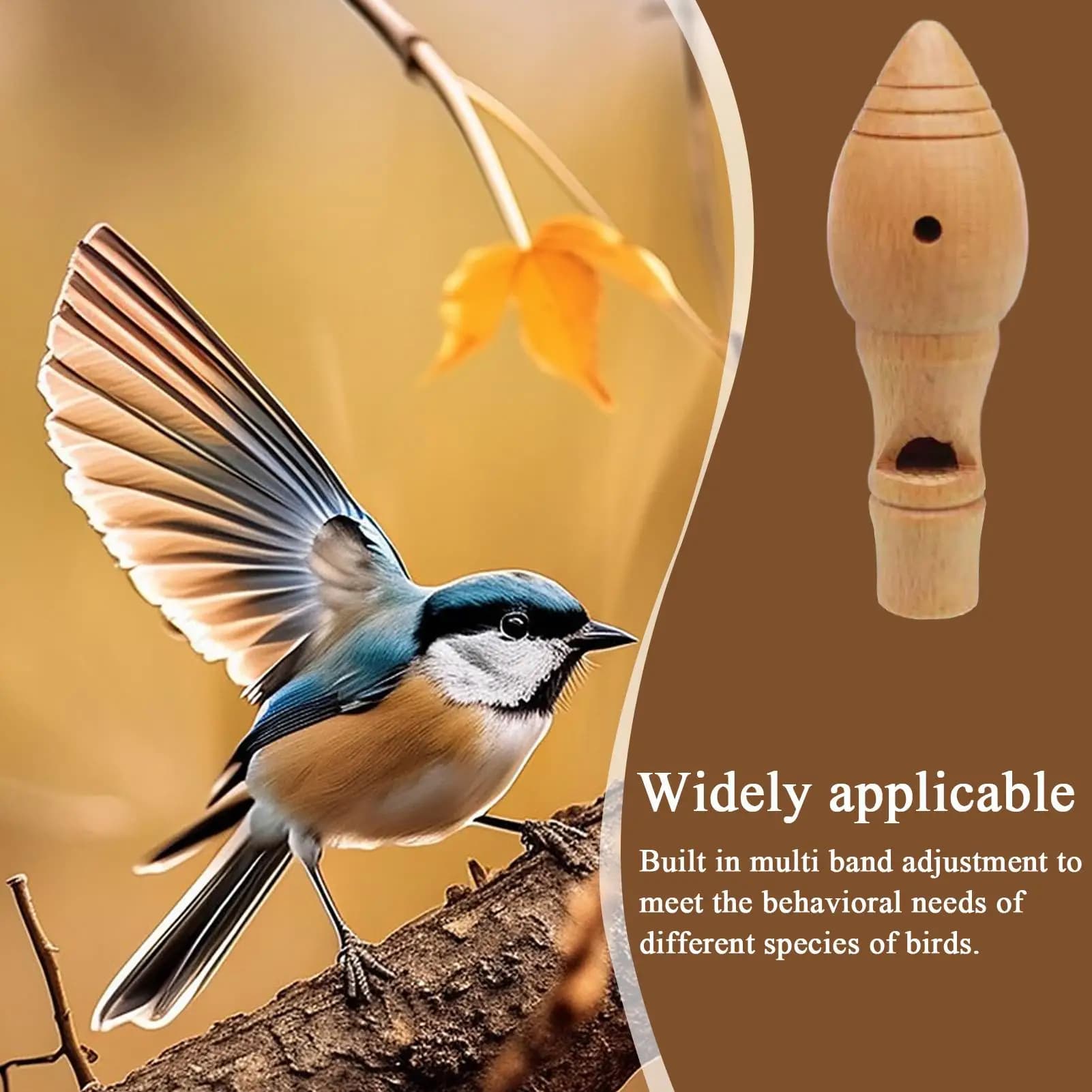 Sifflet oiseau en bois simulation son réaliste - Appelant leurre pour chasse observation nature adultes