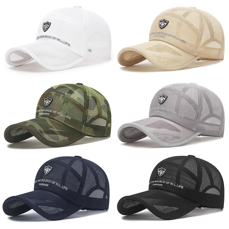 Casquette baseball camouflage été 2023 pêche - Mesh complet grande visière snapback réglable broderie